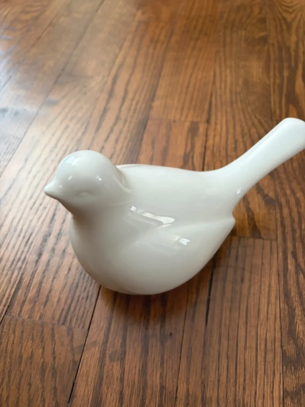 White Ceramic Bird Figurine - Decorative Bird Accent